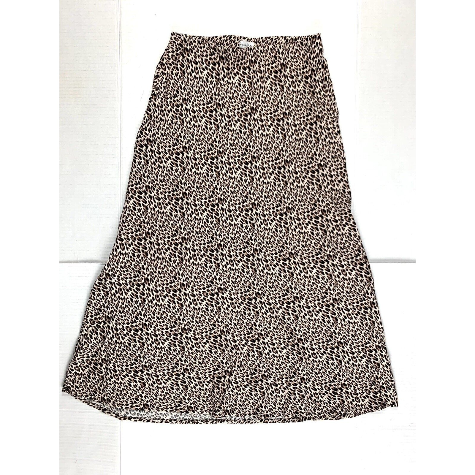 Love Fire Womens Skirt Size Xs Maxi Animal Print Brown Elastic Waist